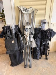 Group Of Folding Camp Chairs Including Loveseat