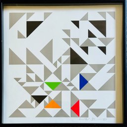 Geometrics Abstract Print, Signed By Artist Walter Allner