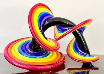 Rainbow Heechee Glass Sculpture Designed By Thomas Kelly