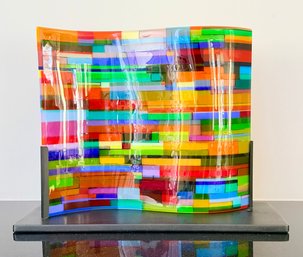 Studio Art Glass Sculpture Titled 'Prayer Wall' By American Glass Artist Doug Randall