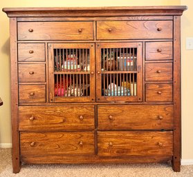 Large, Medium-brown Wooden Chifferobe