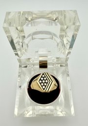 Vintage 14k Yellow Gold And Diamond Men's Ring Size 10