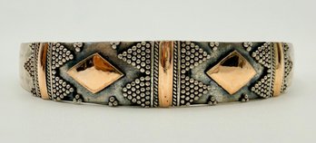Two Tone Sterling Silver Southwestern Bracelet