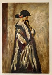 Huge (4' X 6') Uttermost 'Serenity' Hand Painted Oil On Burlap