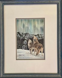 'Northern Song' Framed Howling Wolves Print By Sue Coleman