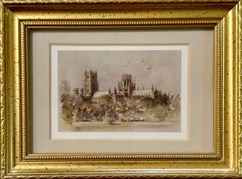 Vintage Framed Painting Ely Cathedral