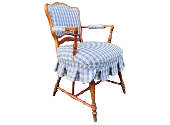 Vintage Upholstered Wood Armchair 1 Of 2