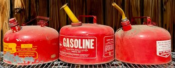 Trio Of Vintage Metal Gas Cans