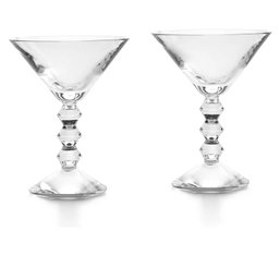 Pair Of Baccarat Vega Clear Glass Martini Glasses