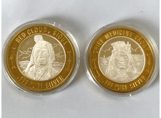 999 Pure Silver Limited Edition Native American Series Coins Red