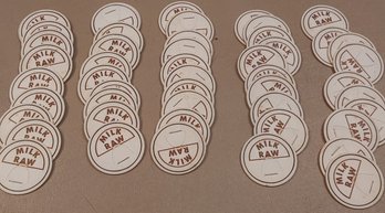 50 Raw Milk Paper Bottle Tabs
