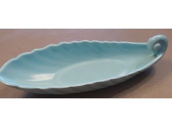 Teal Franciscan Swirl Coronado Ware Leaf Shaped Dish 9.5' Long
