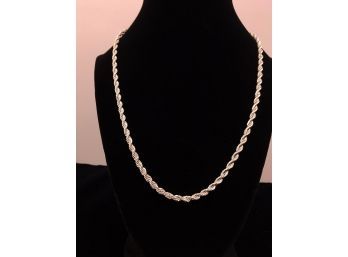 20' Sterling Silver Rope Chain 20g  With Lobster Clasp