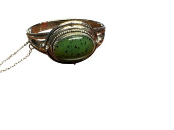 Vintage Jade Silvertone Bracelet