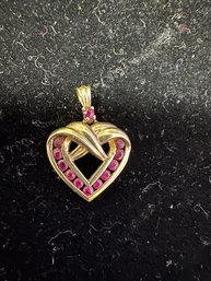 Vintage Sterling And Ruby Pendant