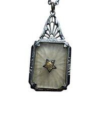 Art Deco Camphor Glass Necklace