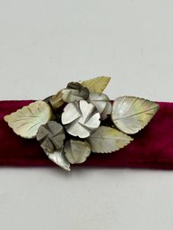 Antique Victorian Carved Mother Of Pearl Brooch