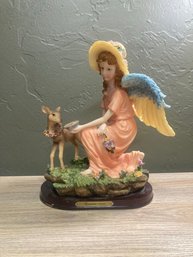 Vintage Giovanni Collection Angel Feeding Fawn Figurine