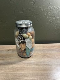 Glass Potpourri Jar With Vented Floral Metal Lid
