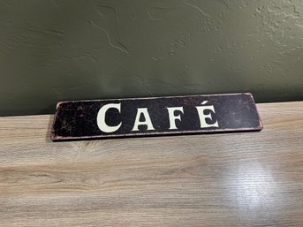 Vintage Style 'CAFÉ' Wall Sign – Distressed Black & Cream Rustic Kitchen Décor