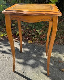Antique Side Table With Leather Top