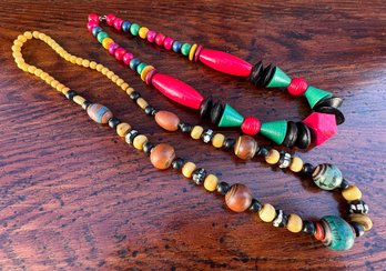 Pair Of Handmade Vintage Beaded Necklaces