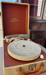 Vintage Symphonic 3-Speed Suitcase Record Player