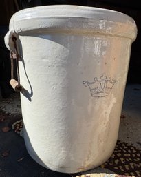 Large 10 Gallon Antique Stoneware Crock With Handles- Please Read