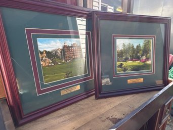Lot Of Two Framed Golf Course Prints
