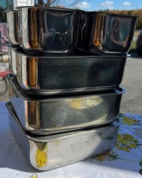 Lot Of Eight Vintage Stainless Refrigerator Storage Containers