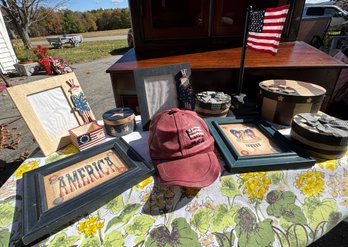 Lot Of Americana Decor- Red, White & Blue