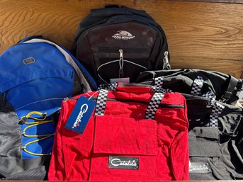 Lot Of Five Vintage, New Bags & Backpacks, Including Catalina & Bass