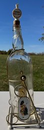 Vintage Dewar's White Label Bottle With Swinging Stand