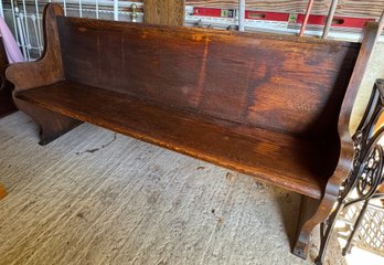 Beautiful Antique Wooden Church Pew Bench