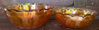 Lot Of Two Antique Imperial Carnival Glass Bowls