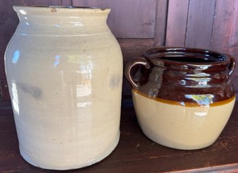 Lot Of Two Antique Crocks