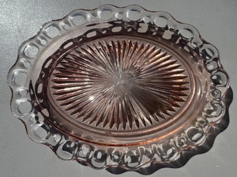 Vintage Old Colony Pink Depression Glass Serving Plate Platter