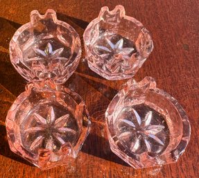 Lot Of Four Vintage Pink Depression Glass Salt Cellars