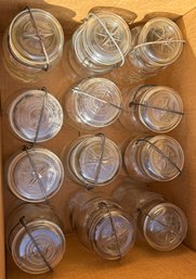 Lot Of Antique Mason Jars With Lids