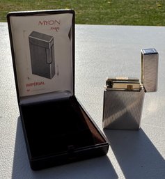 Vintage Myon Paris Imperial Lighter With Box & Case