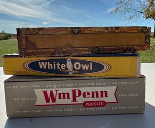 Lot Of Three Vintage Cigar Boxes