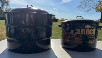 Lot Of Two Vintage Canning Pots