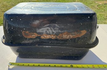 Vintage Enamel Roasting Pan