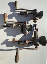 Lot Of Three Antique Hand Crank Kitchen Tools Including Juicer