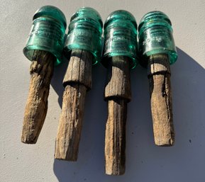Lot Of Four Antique Brookfield Insulators