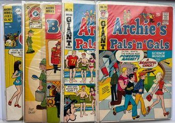 Lot Of 3 Vintage Archie Comic Books & 1 Beetle Bailey