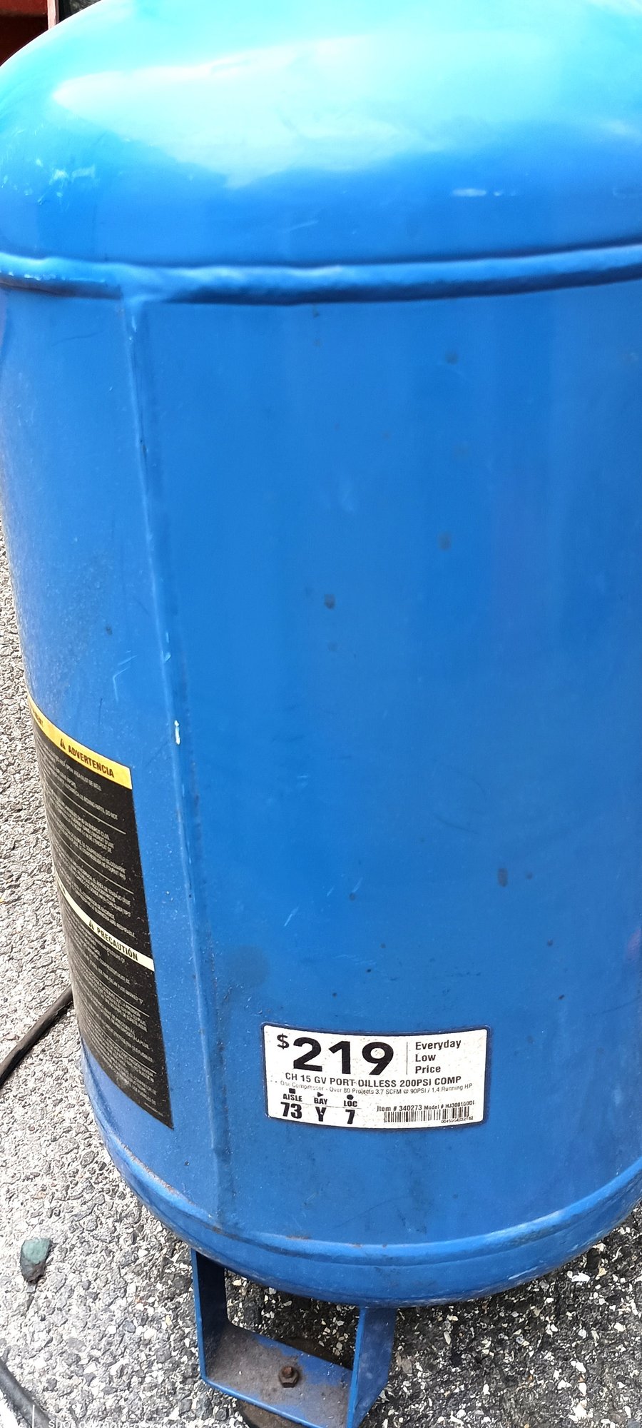 8602 Campbell Hausfeld Wheeled Portable Air Compressor Model