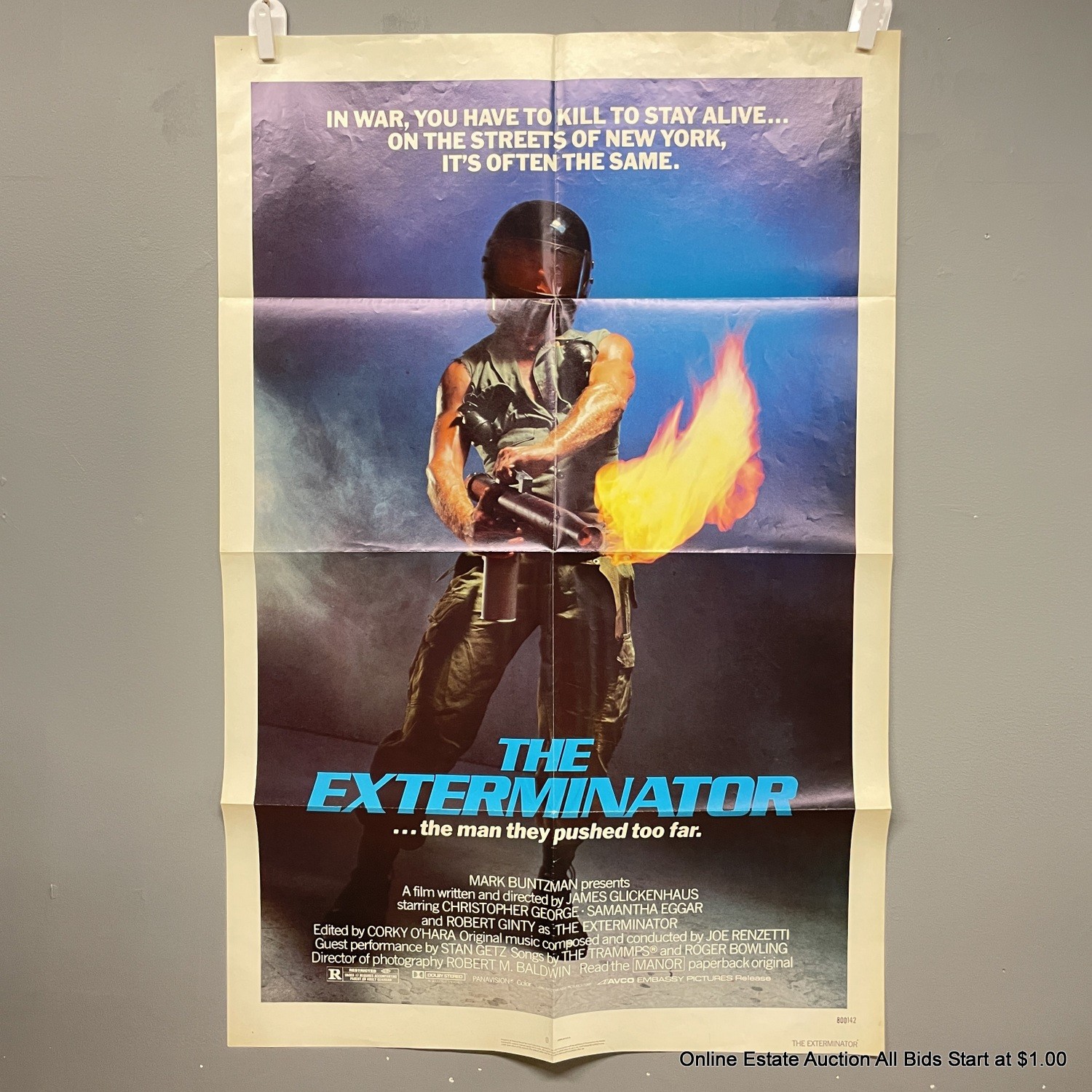 Vintage Movie Poster :The Exterminator: Christopher George 1980