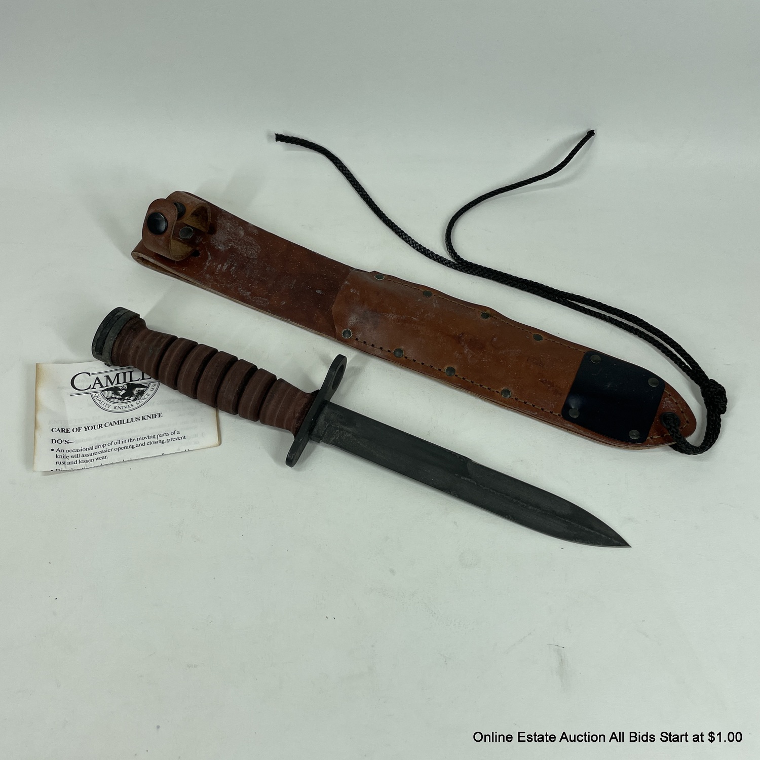 激安大特価，2025 CAMILLUS カミラス US M4 Bayonet アメリカ軍 ヴィンテージナイフ ケース付き サバイバル ミリタリー ナイフ （090501