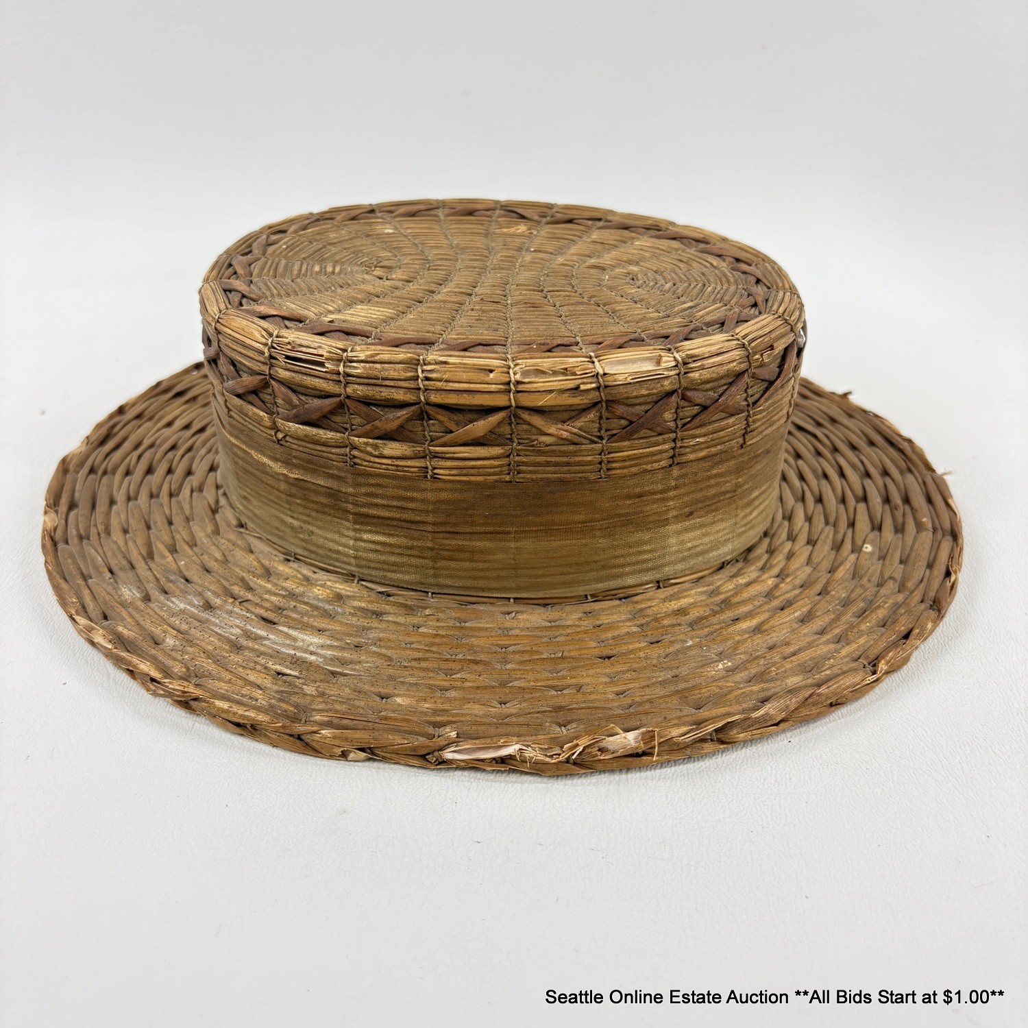 Frank H. Lee Co. Vintage Salesman's Sample Woven Straw Boater Hat ...